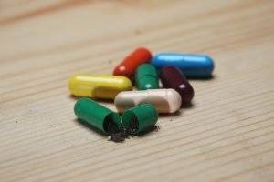 colorful pills on a table