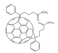 PCBM carbon 60 fullerene molecule schematic